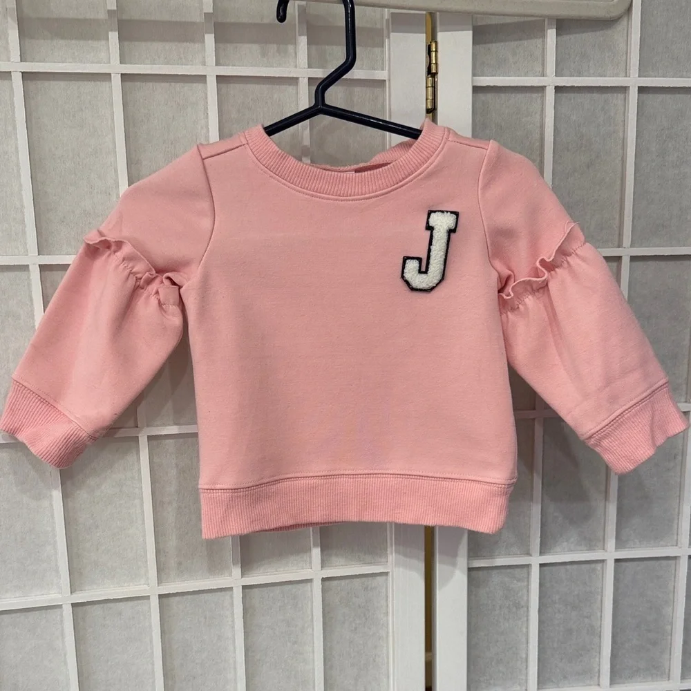 Janie and Jack Girls Pink Pullover Sweater Sz 6-12 Months